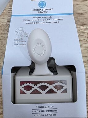 Martha Stewart Crafts Beaded Arcs Edge Punch - White with Silver Accents NIB